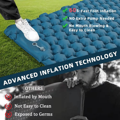 Double Self-Inflating Mattress Sleeping Mat with Built-in Pillow - Picture 23 of 25