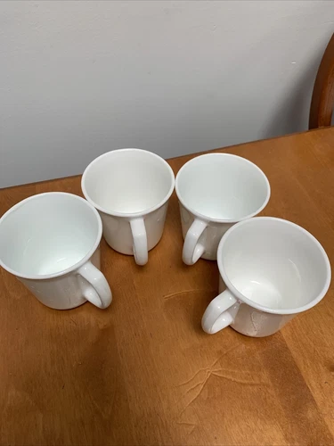 4-Corning white coffee Cups
