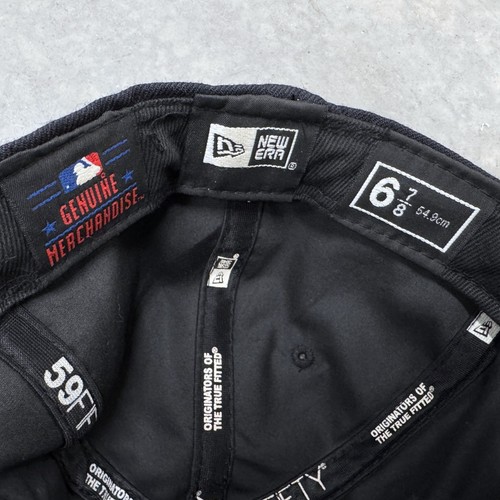 New York Yankees Y2K Fitted Hat New Era Graffiti Size 6 7/8 Navy Embroidered - Picture 3 of 8