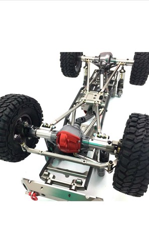 For AXIAL SCX10 1/10 RC Rock Crawler CNC Alloy Front & Rear Axle Set Silver - Picture 3 of 5
