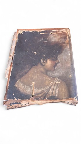 🔥 Antique Victorian Oil Portrait Painting Woman 1800s Unframed Canvas Damaged - Picture 6 of 18