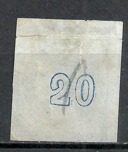 Sello cabeza Hermes grande Grecia 1870 - 20 Lepta, usado Sc#31 - con marca de control - Imagen 2 de 2