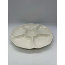 Spode Imperial White Vegetable & Dip Tray w/ Scalloped Rim