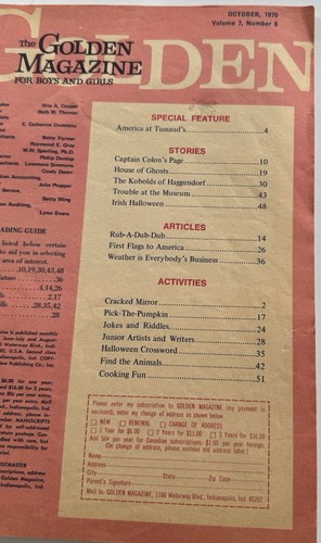 The Golden Magazine For Boys & Girls Halloween October 1970 Issue - Picture 3 of 13