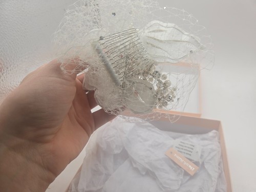 Davids Braut Blumen Kopfschmuck mit Perlen und Kristallen Haarspange formeller Abschlussball - Bild 5 von 11