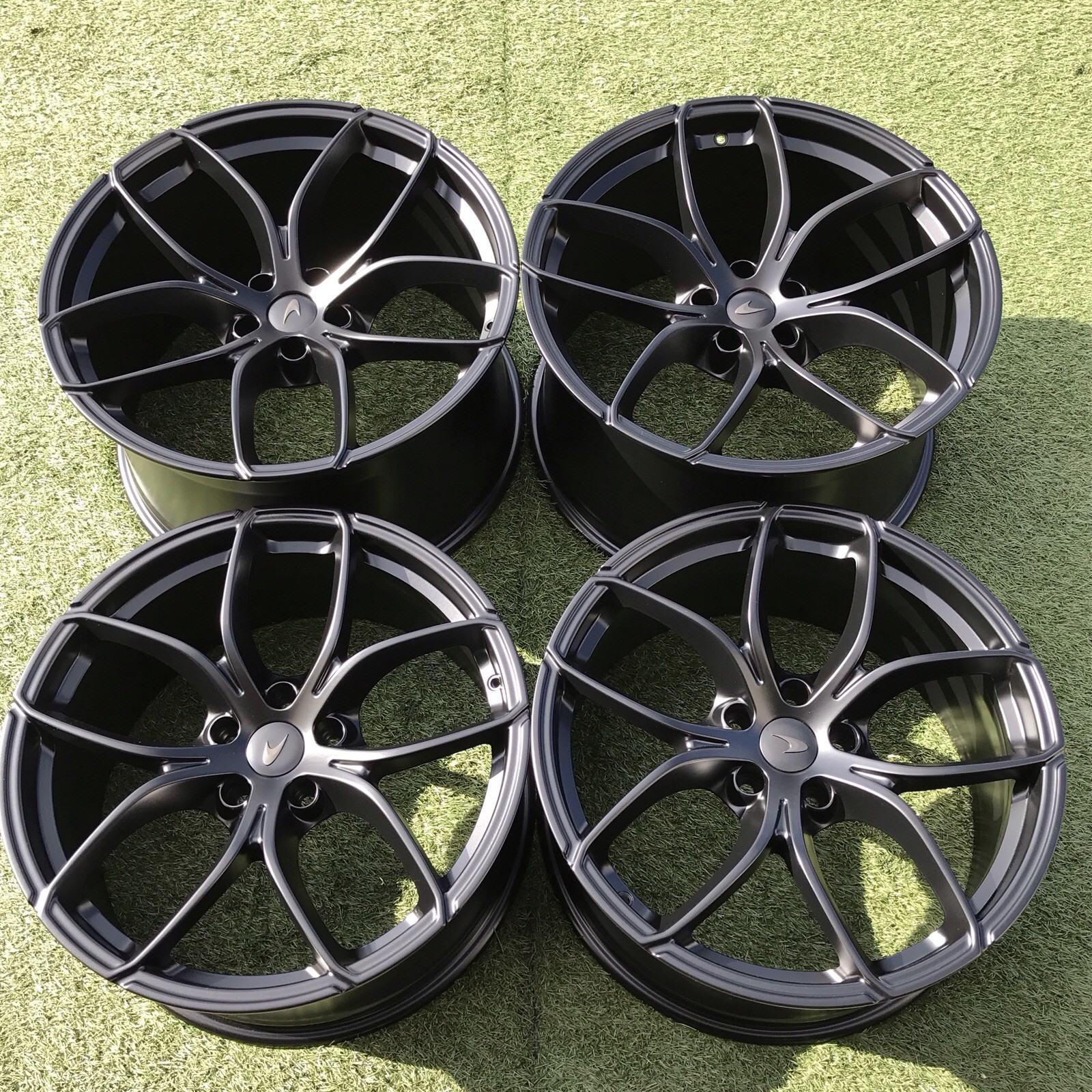 19 20 MCLAREN RIMS OEM STOCK FACTORY SET 4 720S WHEELS GENUINE Satin Black