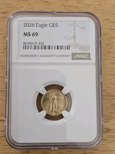 2026 Gold Eagle G$5 NGC MS69       1/10 oz