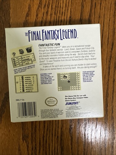 The Final Fantasy Legend Nintendo Game Boy Box And Manual Tested + Working - Picture 6 of 12