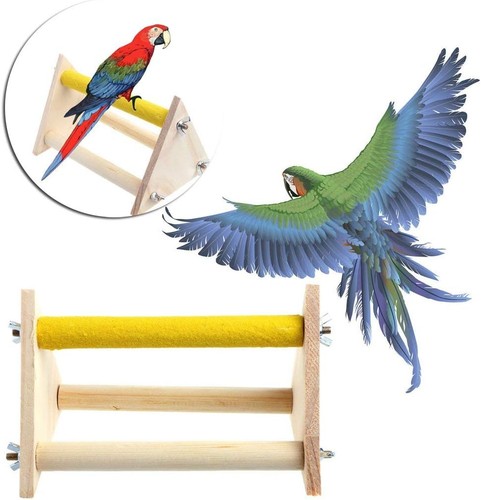 Litewoo Loro Pájaro Madera Percha Soporte Jugar Juguetes Gimnasio Molienda Marrón - Imagen 8 de 8