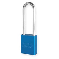 American Lock A1107kablu Lockout Padlock, Keyed Alike, Aluminum, Blue, 3 In