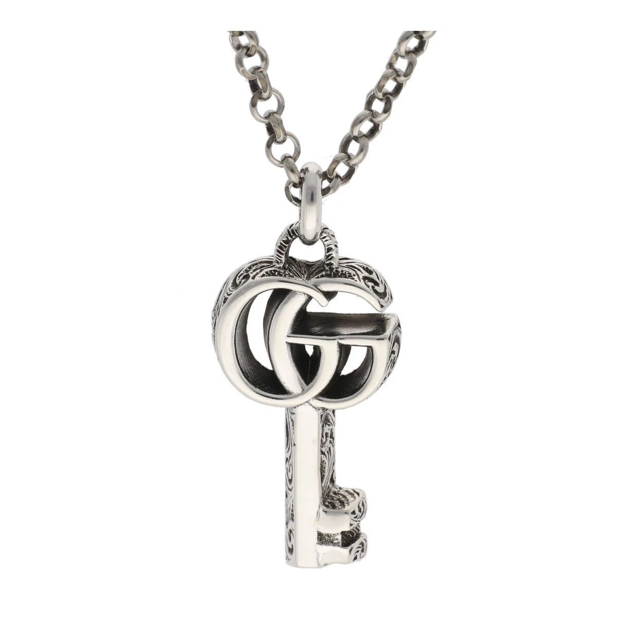 GUCCI Collana Ciondolo Doppia Chiave G 627757 Sv925 Catena