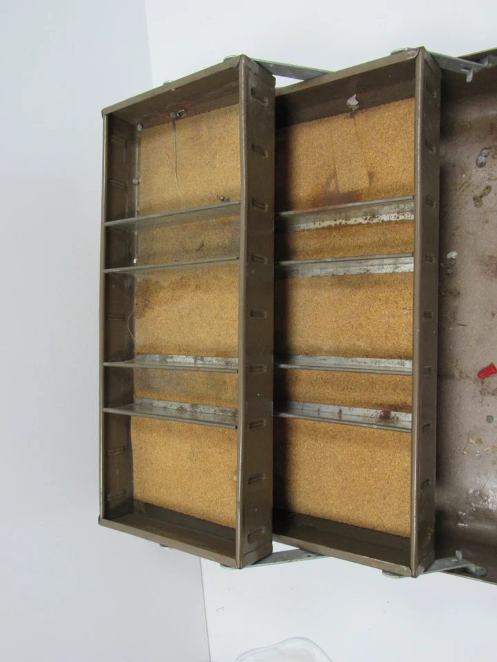 Vintage Simonsen Tan Metal Tool Tackle Box 14" X 7.5" - Image 3 of 4