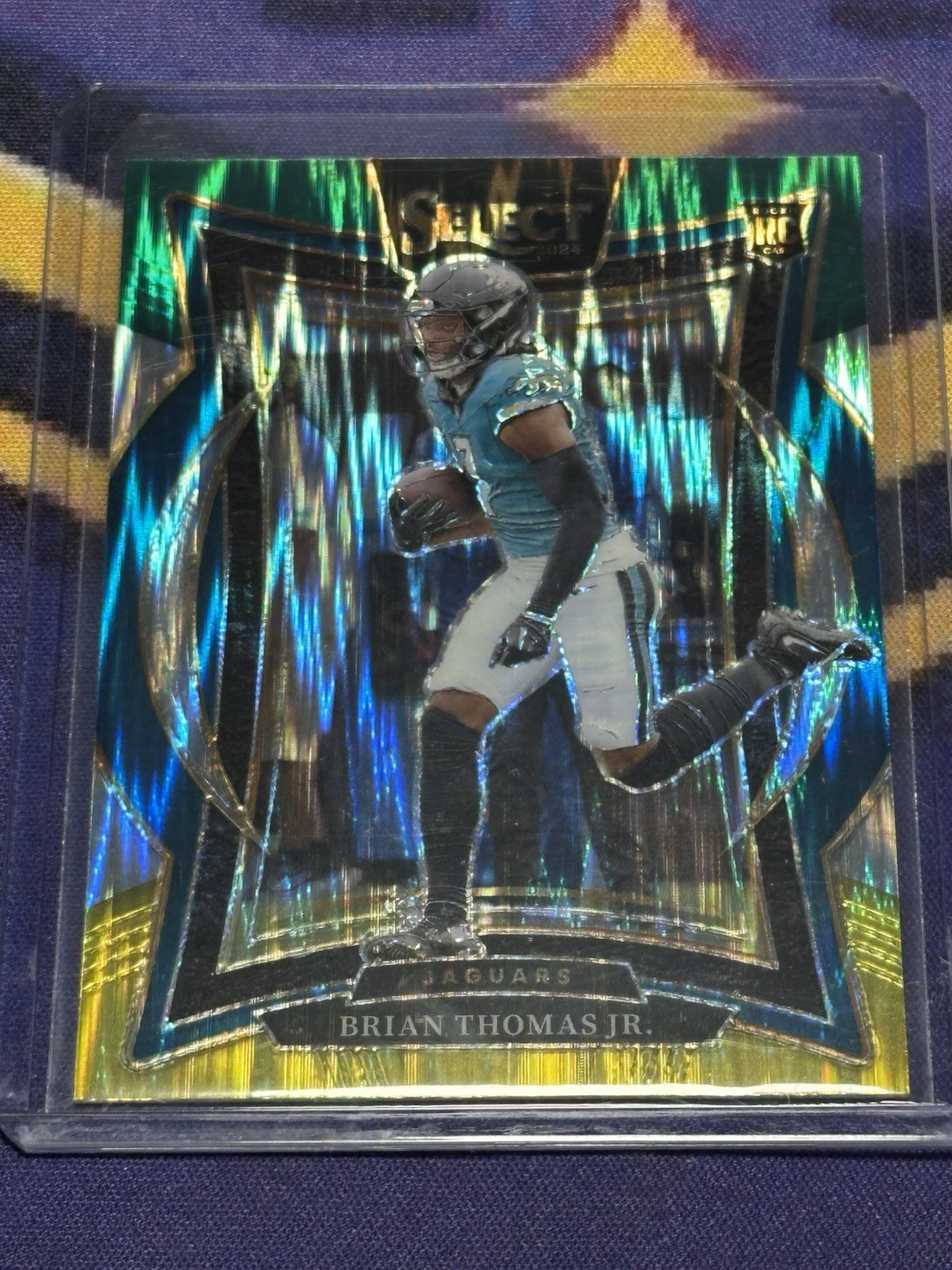 3567H 2024 Select Brian Thomas Jr Green And Yellow Shock Prizm Concourse #91 RC