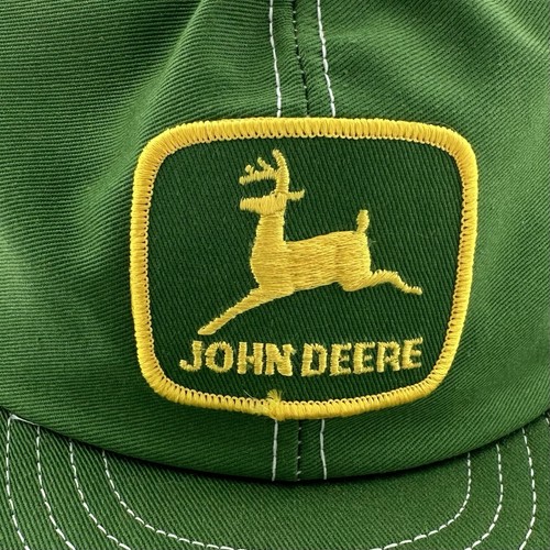 Cappello vintage John Deere patch colorblock maglia snapback camionista berretto USA Davenport anni 80 - Foto 12 di 14