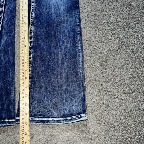 Antique Rivet Jeans Women’s 30 Crystal Buttons Heavy Flair Embellished Pockets - Picture 5 of 8