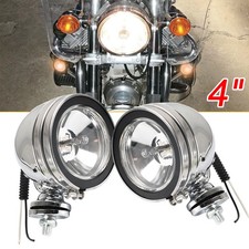 2x 4" Chrome Motor Bike Spot Fog Light Passing Car Quad Suv Offroad Truck Lamp