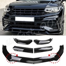For VW Tiguan Touareg Glossy Black Front Bumper Lip Splitter Spoiler Body Kit