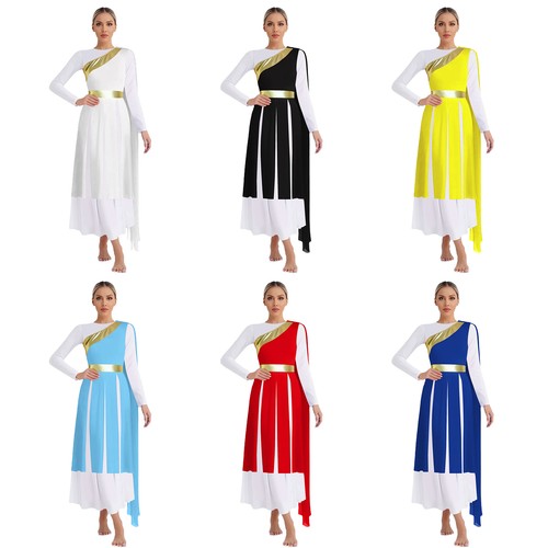 Damen Tanzkleidung Praisewear Kostüm Tanzkleid Performance Gottesdienst ärmellos - Bild 4 von 84