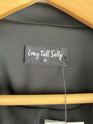 Long Tall Sally Satin Look Black Jacket Blazer 12 BNWT - Picture 4 of 5