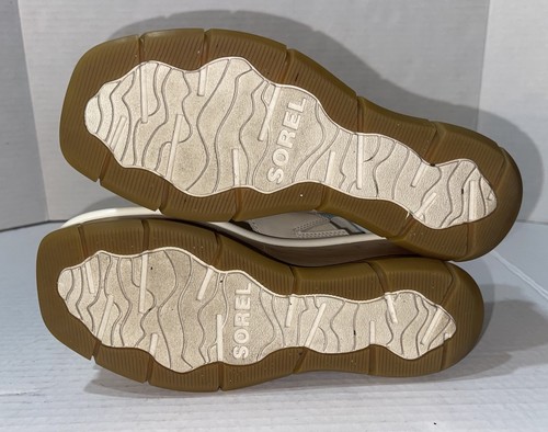 Sorel Joanie III kreidefarbene modische offene Zehenpartie Plateau Keilabsatz Slipper Fersenriemen-Sandalen - Bild 5 von 7