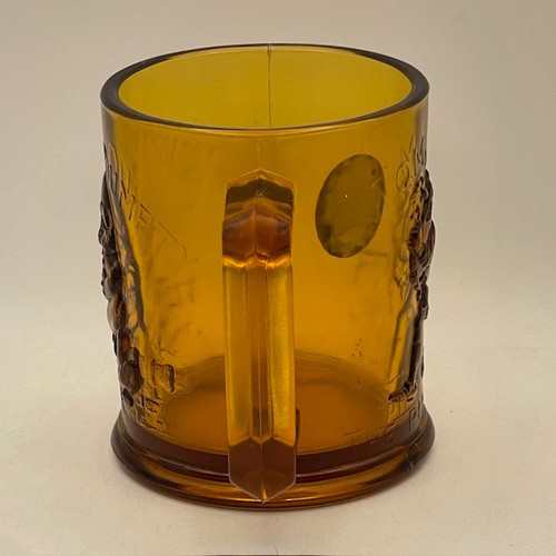 Vintage Tiara Amber Glass Mug Humpty Dumpty Tom Piper’s Son with intact sticker - Picture 7 of 11