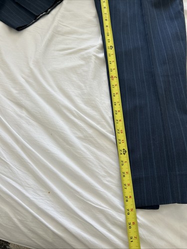 Traje Trofeo Ermenegildo Zegna Para Hombre 42 35W x 29L Azul Oscuro Lana Cuadros Italia - Imagen 16 de 16