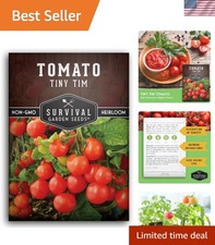 Non-GMO Tiny Tim Cherry Tomato Seeds - Perfect for Container Gardening - 1 Pack