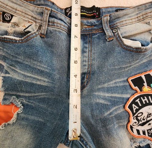 Switch Remarkable Girl's Jeans Sz 16 Patches Butterfly Streetwear Patchwork Y2K - Picture 11 of 13