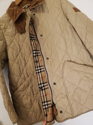 Burberry Sz L London Corduroy Collar Diamond Quilted Barn Jacket Mens AS IS - Picture 5 of 13