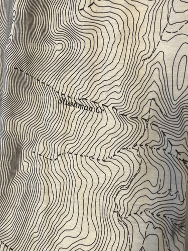 Bridger Range Montana Topo Map Shirt Men Large White Short Sleeve Hiking AOP - Picture 4 of 8