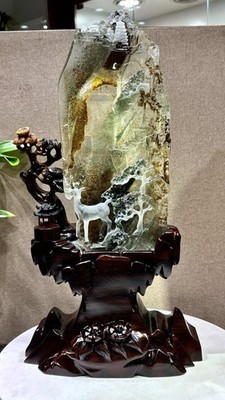 11 LBTop Rare Natural garden ghost phantom Quartz Mineral specimen Crystal+stand