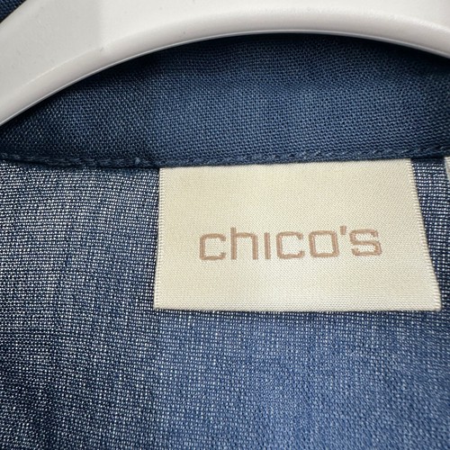 Chicos Damen drapierte Jacke Größe 3 US XL stimmungsvoll strukturiert Spitzenärmel vorne offen - Bild 3 von 9