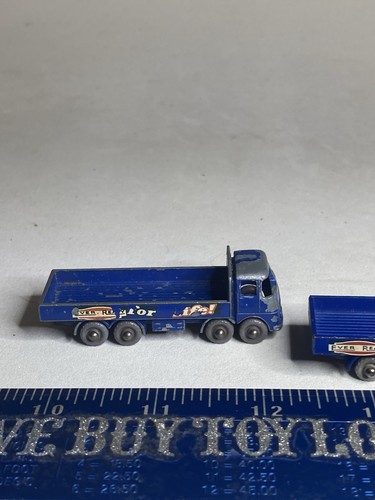 Matchbox Lesney 20b ERF 686 Ever Ready Flat Bed Truck - Royal Blue Gray Wheel X2 - Picture 5 of 8