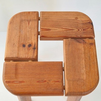 Vintage Scandinavian Swedish Stool 1950 in Pine by OLOF OTTELIN