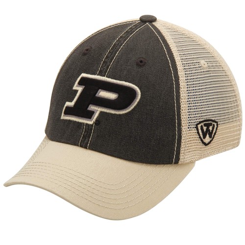 Men's Top of the World Black/Tan Purdue Boilermakers Offroad Trucker Hat - Picture 1 of 5