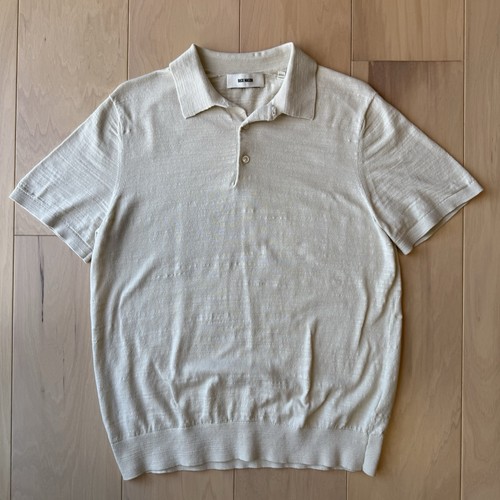 Buck Mason Strick Polo Shirt Medium Creme Baumwolle Kragen Minimalistisch New York - Bild 2 von 8