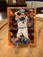 2023 Topps Chrome Sapphire Nick Fortes Orange /25 Color Match Marlins Rays