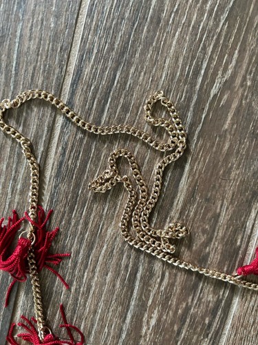 NEU Perlen Tomate Crossbody Handtasche Tasche mit Gold Kette/Quasten Viral TikTok - Bild 9 von 9