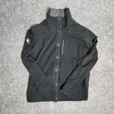 Kuhl Krush Jacket Women XL Black Funnel Collar Ring Snap Interior Contrast Hike