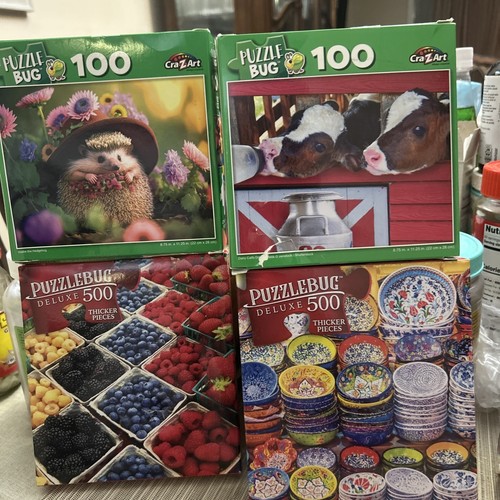 Puzzle bug deluxe 500 / 100 piece puzzle All Different Please See Pictures NIB - Picture 1 of 10