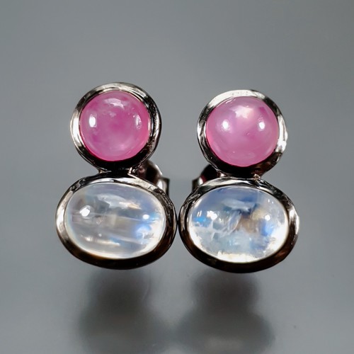 Handmade Natural Moonstone Earrings 925 Sterling Silver /E129819 - Picture 1 of 8