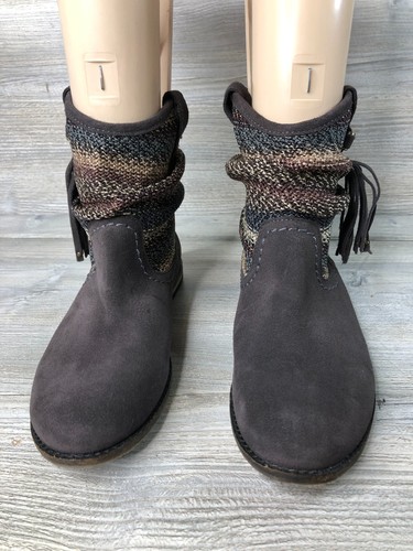 the SAK Brown Multi Jezebelle Western Slouch Boots Side Fringe Size 9 - Picture 2 of 7