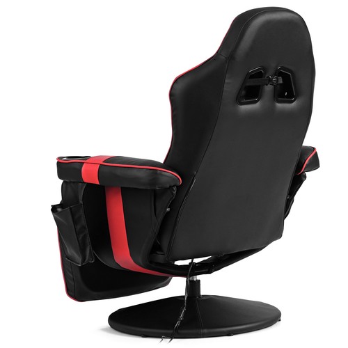 Massage Gaming Recliner Reclining Racing Chair Swivel w/Cup Holder & Pillow Red - Picture 12 of 12
