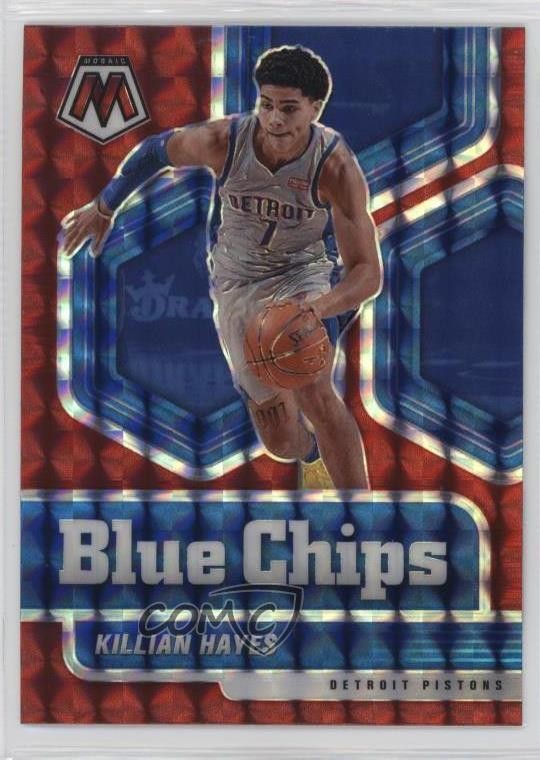 2020-21 Panini Mosaic Blue Chips Red Prizm Killian Hayes #2 Rookie RC 1b20
