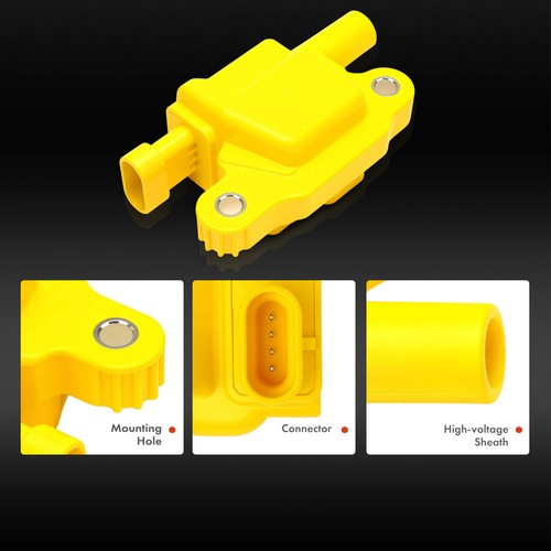 8x Yellow Square Ignition Coil for GMC Sierra 1500 Chevy Silverado 1500 Cadillac - Picture 5 of 9