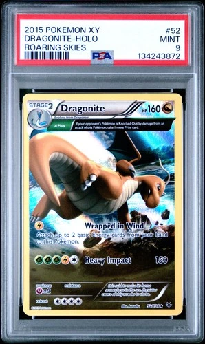 2015 Pokemon Xy Roaring Skies #52 Dragonite-Holo Roaring Skies PSA 9
