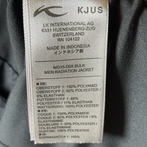 KJUS Golf Full Zip Radiation Jacket Insulated XXL 56 Black Polyester MSRP $329 - Picture 6 of 10