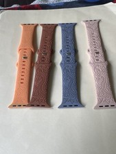 Set of embossed silicone watch bands compatible with Apple Watch 42mm,44mm,45mm
