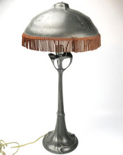 Original Kayserzinn Tischlampe 4427 Jugendstil Hugo Leven Art Nouveau Rarität