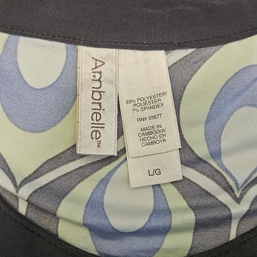 Ambrielle Dress Size Large Sleeveless Scoop Neck Peacock Print Retro Y2K Stretch - Picture 7 of 9